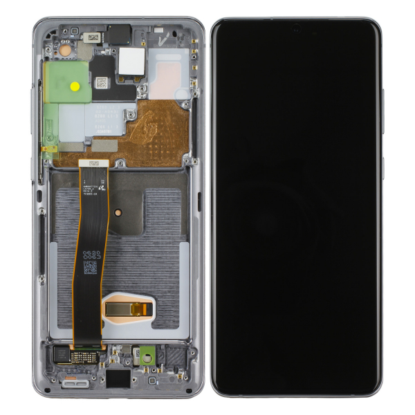 LCD Display mit Rahmen für Samsung Galaxy S20 Ultra G988F, Galaxy S20 Ultra 5 G G988B, Cosmic Grey