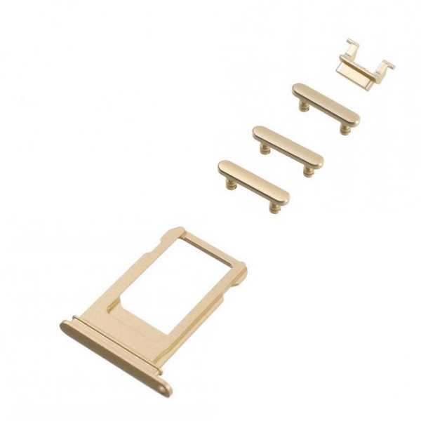 Seitentasten Set und Sim Tray für iPhone 7, gold