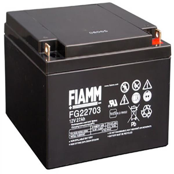 Blei-Akku Fiamm FG22703, mit VDS-Zulassung, M5 Schraubanschluss, 12 Volt, 27 Ah