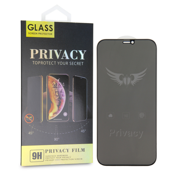 Displayschutz-Glas mit Sichtschutz für Apple iPhone 12 / 12 Pro, aus gehärtetem 0.3 mm Glas