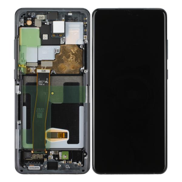 LCD Display mit Rahmen für Samsung Galaxy S20 Ultra G988F, Galaxy S20 Ultra 5 G G988B, Cosmic Black