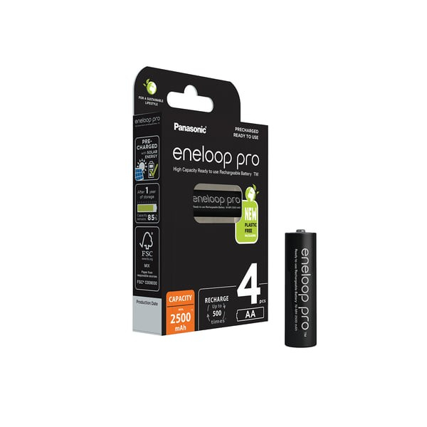 Akkus Panasonic Eneloop Pro BK-3HCDE/4BE, Mignon, AA, Ni-Mh, 2550 mAh, 4 Stk., wie 4006, 4106, 4706