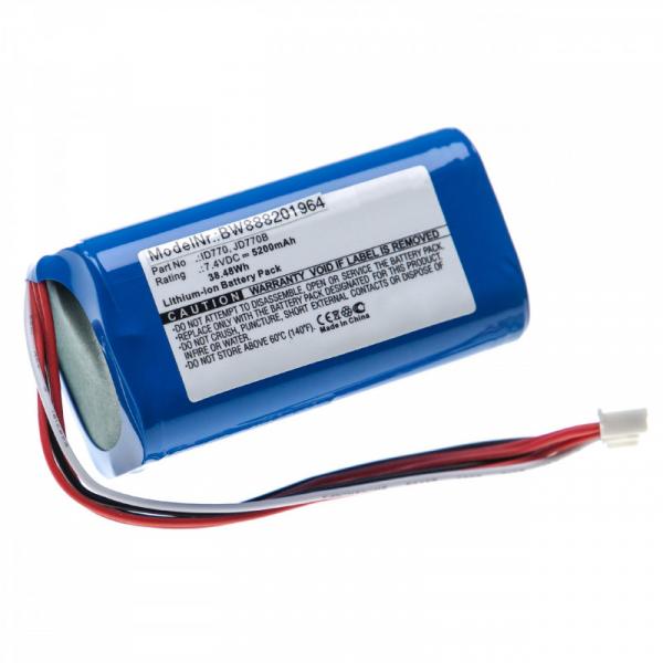 Akku für Sony SRS-XB40, SRS-XB41, wie ID770, JD770B, Li-Ion, 7.4 V, 5200 mAh