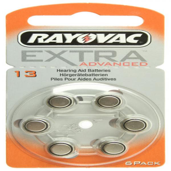 Hörgerät-Batterie R13AE Rayovac EXTRA ADVANCED, 6 Stück, R13, PR48, 13HPX, AC13, PR-13PA, PR13H