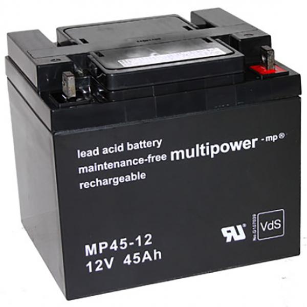 Blei-Akku Multipower MP45-12, mit VDS-Zulassung, M6 Schraubanschluss, 12 Volt, 45 Ah