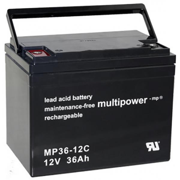 Blei-Akku Multipower MP36-12C, M6 Schraubanschluss, 12 Volt, 36 Ah