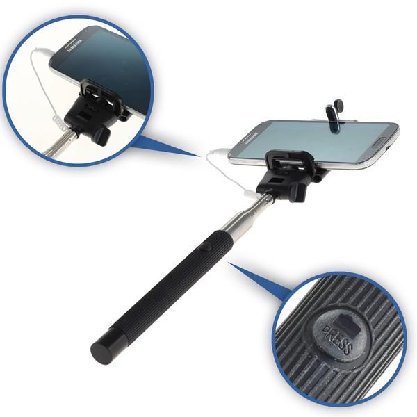 Selfie Stick für Smartphones und Actionkameras mit Auslöseknopf, ausziehbar bis 1 m Länge