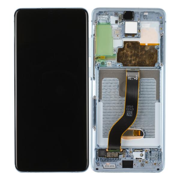 LCD Display mit Rahmen für Samsung Galaxy S20+ G985F, Galaxy S20+ 5G G986F, Cloud Blue