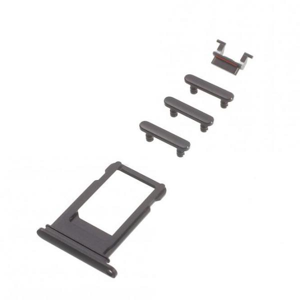 Seitentasten Set und Sim Tray für iPhone 7, schwarz