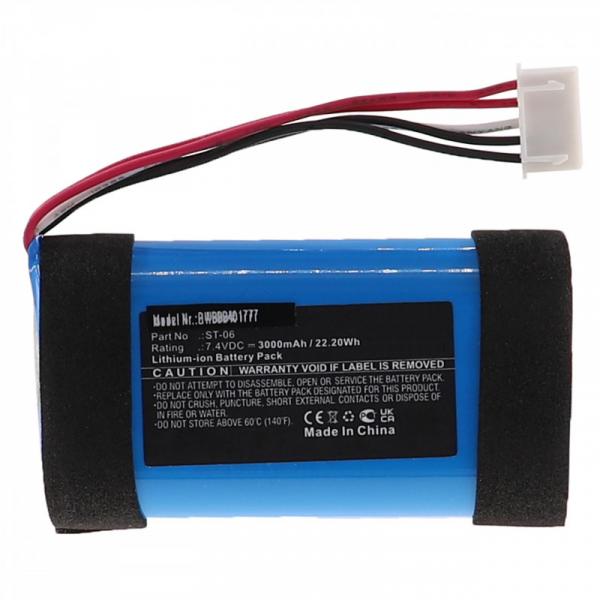 Akku für Sony SRS-XB31, wie ST-06, Li-Ion, 7,4 V, 3000 mAh