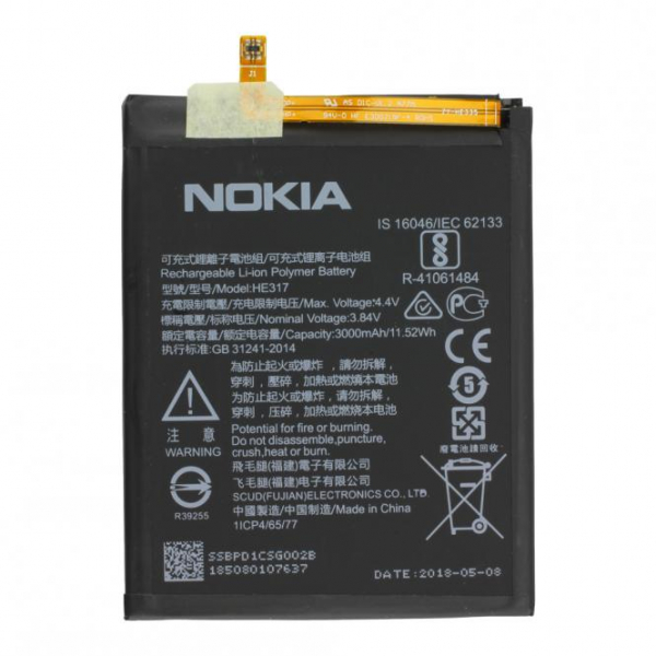 Akku Nokia Original für Nokia 6, Typ HE317, 3.84V, 3000 mAh