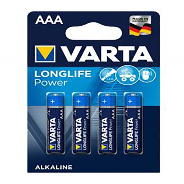 Batterie AAA Micro 4 Stück VARTA LONGLIFE Power, wie LR03, AAA, Micro, LR03EE, AM4, Size S, 4003