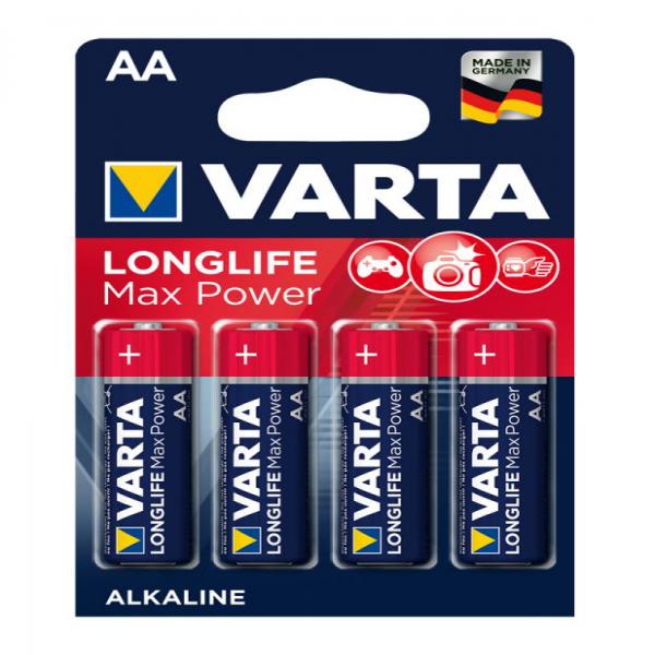 Batterien AA Mignon 4706, Varta LONGLIFE Max Power, 4 Stück, LR6, AA, Mignon, LR6EE, AM3, Size M