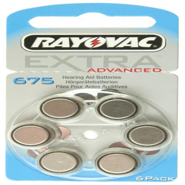 Hörgerät-Batterie R675AE Rayovac EXTRA ADVANCED, 6 Stück, wie 675, R675, R675AE, PR44, 665HPX