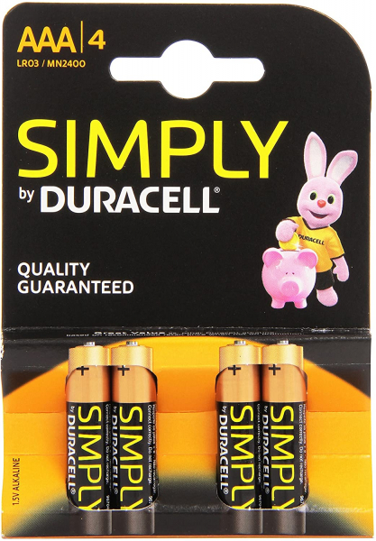 Duracell Batterie Simply Micro AAA, 4er Blister, wie LR03, AAA, Micro, LR03EE, AM4, Size S, 4003
