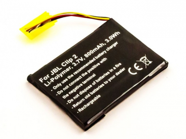 Akku für JBL Clip 2, P04405201, wie GSP383555, 800 mAh, 3,7 V