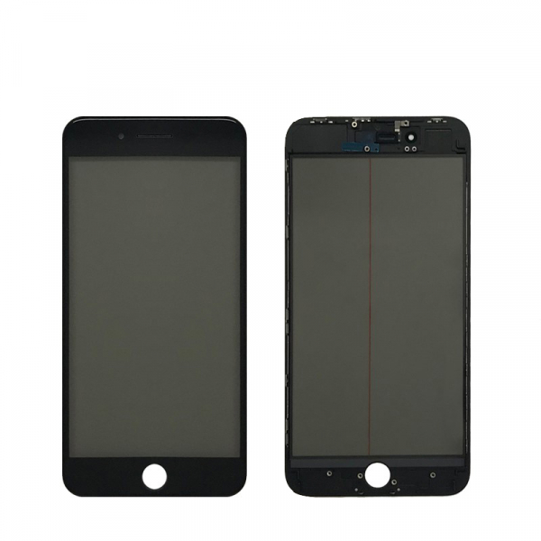 Polarisierendes Display-Frontglas, kaltgepresst, mit Rahmen und OCA für iPhone 8/ SE (2020), schwarz